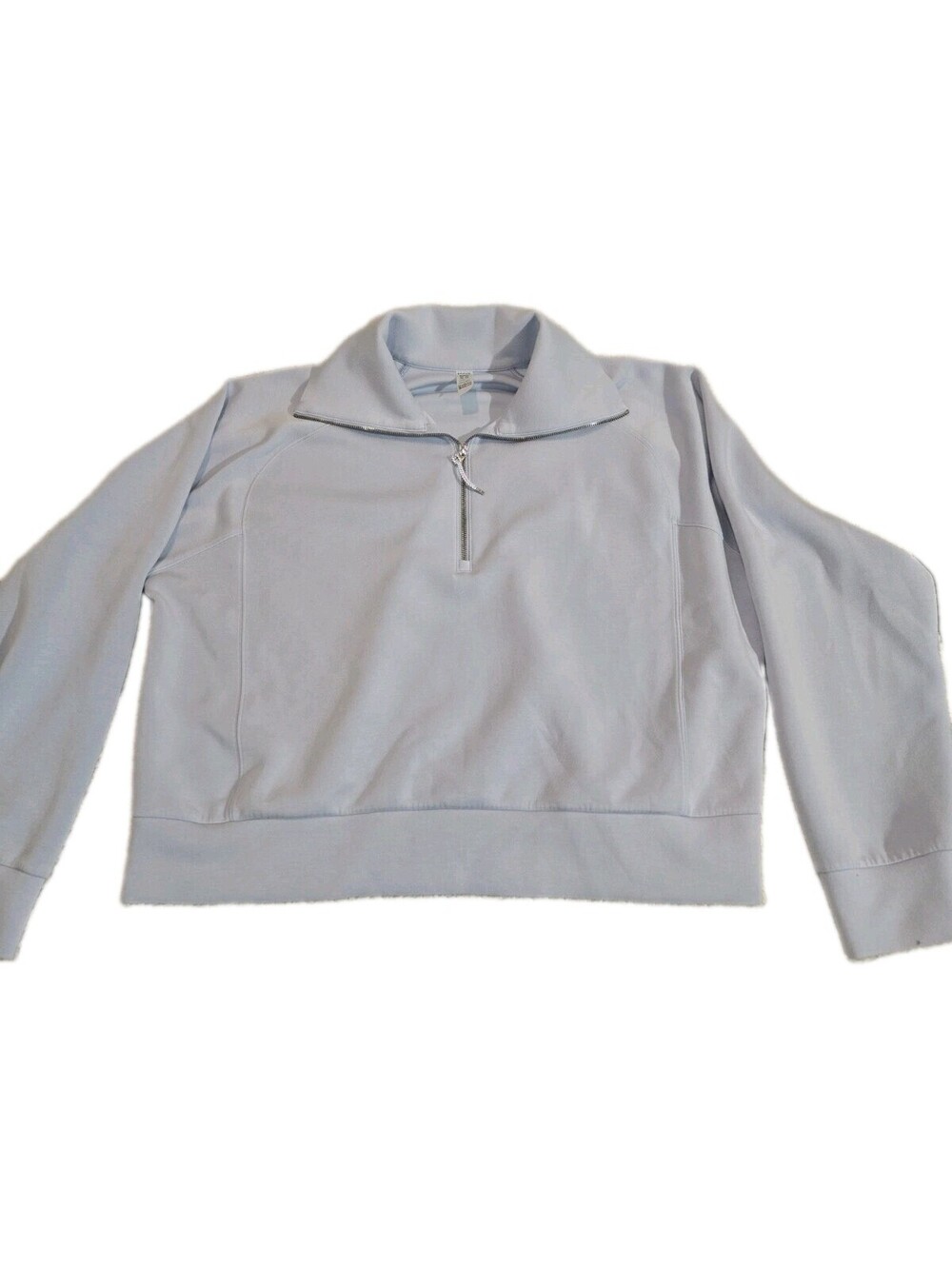 spanx air essentials half zip 2X Cotton Blend Fleece Lgt Blue Athleisure